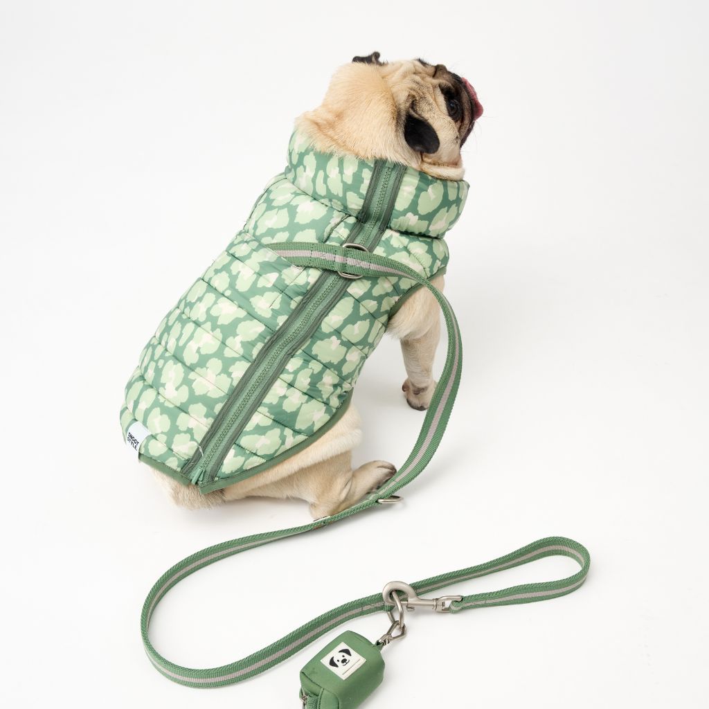Snoot Style Dog Puffer Jacket with Harness Hole.
