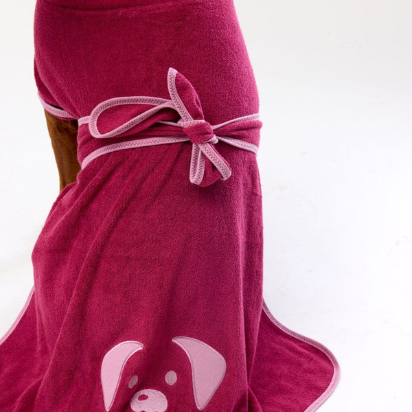 Dog Towel Robe Ties Up Style