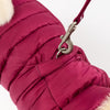 Harness Hole Reversible Dog Puffer Jacket | Berry