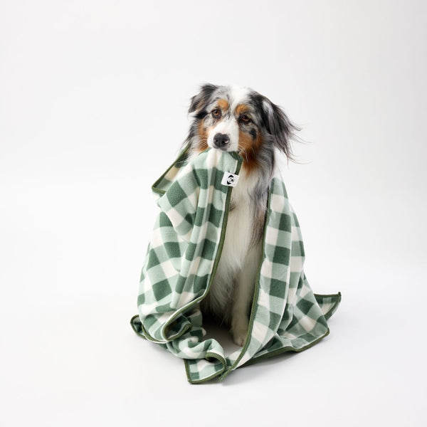 Calming fleece dog blanket Snoot Style.