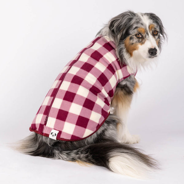 Fleece Dog Coat with Back Zip for Medium Dogs.