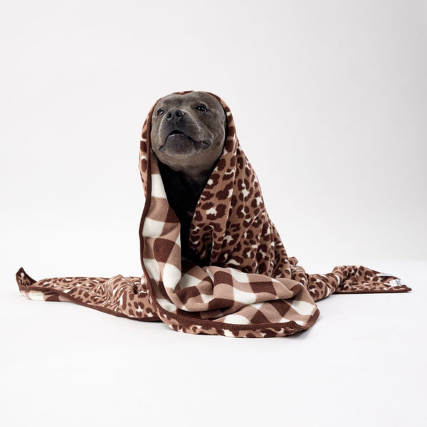 The Floofy Fleece Reversible Dog Blanket | Mocha