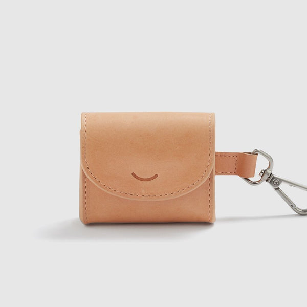 A Fine Day for a Walk Leather Poop Bag Holder | Tan