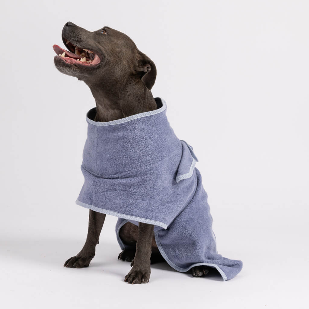 Snoot Style dog towel robe.
