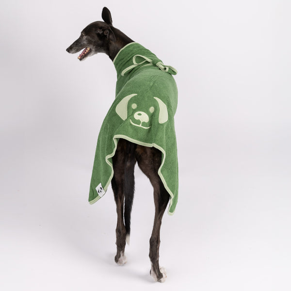 Snoot Style large dog towel robe.