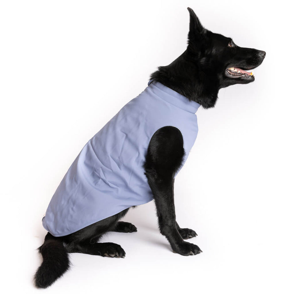 Floofy Fleece Dog Raincoat Stonewash Blue