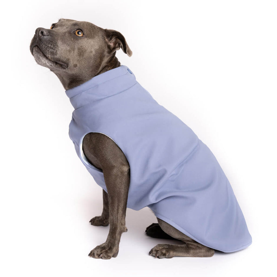 Waterproof Floofy Fleece Coat Stonewash Blue