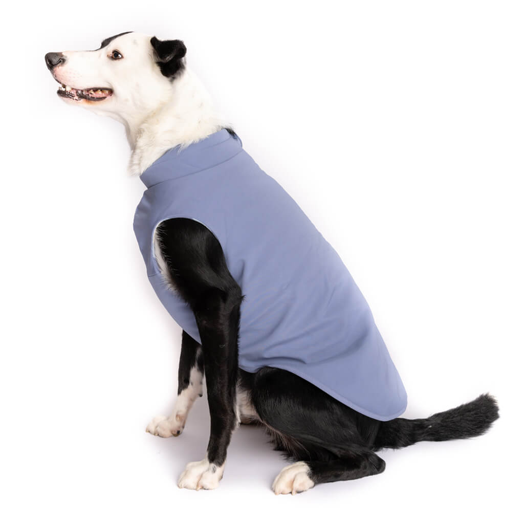 Snoot Style zip back waterproof dog coat.