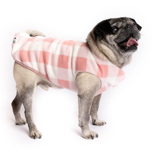 The Floofy Fleece Dog Coat | Pink Gingham