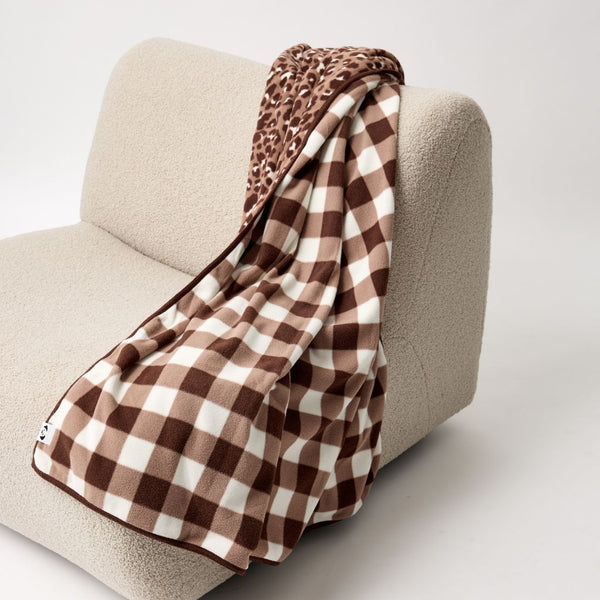 The Floofy Fleece Reversible Dog Blanket | Mocha