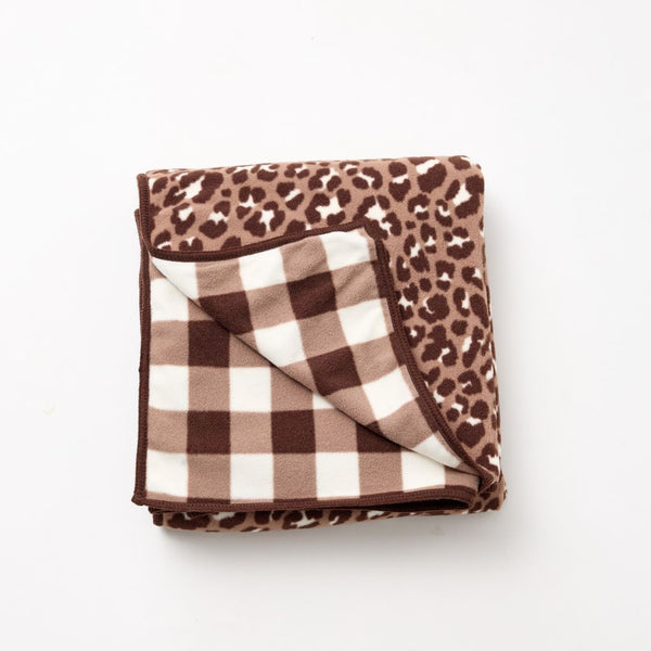 The Floofy Fleece Reversible Dog Blanket | Mocha