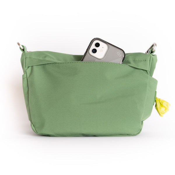 Snoot Style dog walking bag with phone pocket.